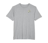 Star Trek Command Uniform Camiseta, Hombre Tallas Grandes, Gris Jaspeado, 3X Alto