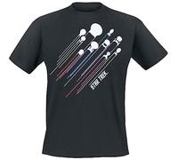 Star Trek Fleet Hombre Camiseta Negro M 100% algodón Regular
