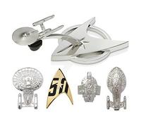 Star Trek - Juego de pines para 50 aniversario de la Flota Estelar, Plateado, talla única
