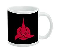 Star Trek Klingon Shield - Taza de café de cerámica, tazas de regalo novedosas para café, té y bebidas calientes, 11 onzas, color blanco