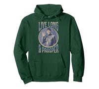 Star Trek: La Serie Original Spock Vive Mucho y prospera Sudadera con Capucha, Unisex para Adultos, Verde Bosque, L