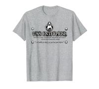 Star Trek Next Generation USS Enterprise Graphic - Camiseta Camiseta, Hombre, Gris Jaspeado, S
