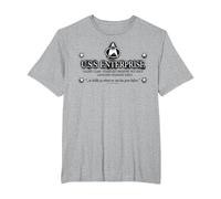 Star Trek Next Generation USS Enterprise Graphic - Camiseta Camiseta, Hombre Tallas Grandes, Gris Jaspeado, 2X Alto