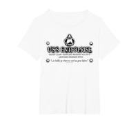 Star Trek Next Generation USS Enterprise Graphic - Camiseta Camiseta, Mujer Tallas Grandes, Blanco, 1XL Grande