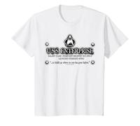 Star Trek Next Generation USS Enterprise Graphic - Camiseta Camiseta, Niños, Blanco, 12 años