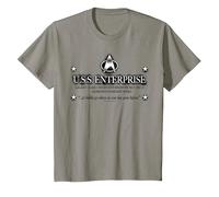 Star Trek Next Generation USS Enterprise Graphic - Camiseta Camiseta, Niños, Pizarra, 12 años