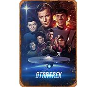 Star Trek Poster Carteles de Chapa Cartel de Metal Retro Garaje Hogar Jardín Pared Bar Café Vintage Decoración de Pared Arte 8 × 12 Pulgadas