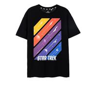 Star Trek Ships in Space Camiseta Negra para Hombre | Camiseta Sci-Fi Galaxy Graphic - Vasos icónicos y Estilo cómodo | Camisa de Manga Corta para Fans del Trekkie | Ropa clásica de Ciencia ficción