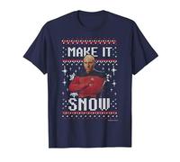 Star Trek: The Next Generation Make It Snow Camiseta, Hombre, Azul Marino, S