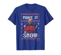 Star Trek: The Next Generation Make It Snow Camiseta, Hombre, Azul Real, S