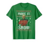 Star Trek: The Next Generation Make It Snow Camiseta, Hombre, Verde Kelly, S
