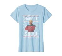 Star Trek: The Next Generation Make It Snow Camiseta, Mujer, Azul Bebé, S