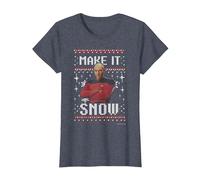 Star Trek: The Next Generation Make It Snow Camiseta, Mujer, Azul Jaspeado, M