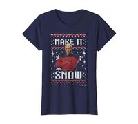 Star Trek: The Next Generation Make It Snow Camiseta, Mujer, Azul Marino, XS