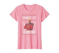 Star Trek: The Next Generation Make It Snow Camiseta, Mujer, Rosado, L