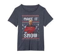 Star Trek: The Next Generation Make It Snow Camiseta, Mujer Tallas Grandes, Azul Jaspeado, 4XL Grande