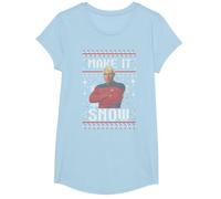 Star Trek: The Next Generation Make It Snow Camiseta, Niñas, Azul Bebé, S