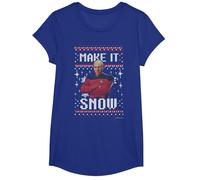 Star Trek: The Next Generation Make It Snow Camiseta, Niñas, Azul Real, S