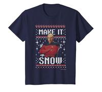 Star Trek: The Next Generation Make It Snow Camiseta, Niños, Azul Marino, 6 años