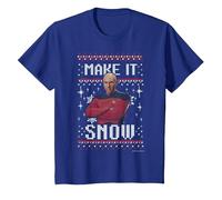 Star Trek: The Next Generation Make It Snow Camiseta, Niños, Azul Real, 6 años