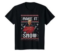 Star Trek: The Next Generation Make It Snow Camiseta, Niños, Negro, 3 años