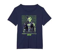 Star Trek: The Next Generation Resistance Is Futile Borg Camiseta, Mujer Tallas Grandes, Azul Marino, 4XL Grande