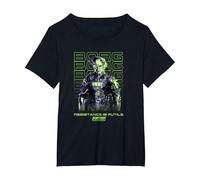 Star Trek: The Next Generation Resistance Is Futile Borg Camiseta, Mujer Tallas Grandes, Negro, 1XL Grande