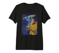Star Trek The Original Series Kirk and Enterprise Poster Camiseta Premium