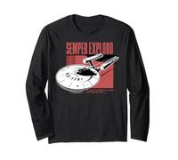 Star Trek: The Original Series Motto Semper Exploro In Red Manga Larga