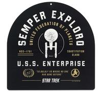 Star Trek United Federation of Planets - Decoración de pared de metal, letrero clásico de Semper Exploro para oficina o sala de cine