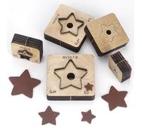 Star - Troquel de corte de cuero, 5 tamaños, herramienta de perforación de base de madera, plantilla de grabado en relieve