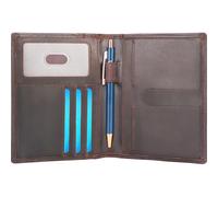 STAR VISTA Luciano - Funda de cuero para cuadernos de 3.5 x 5.5 pulgadas, soporte para pasaporte de viaje con bloqueo RFID, múltiples ranuras para tarjetas, bolsillo con cremallera, 2 cuadernos y
