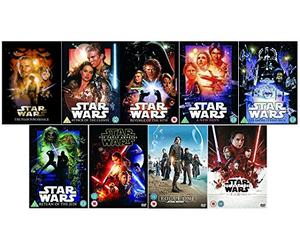 STAR WARS 1-9 Complete Collection The Phantom Menace,Attack Of The Clones,Revenge Of The Sith,A New Hope,The Empire Strikes Back,Return Of The Jedi,The Force Awakens,Rogue One,The Last Jedi