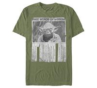 Star Wars Camiseta para Hombre Words of Wisdom, Verde Militar, M