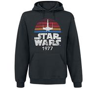 Star Wars 1977 Hombre Sudadera con Capucha Negro 100% algodón Regular