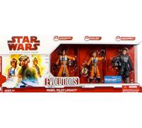 Star Wars, 2009 Legacy Collection, Evolutions Exclusive Action Figures, Rebel Pilot Legacy Series III (3), 3-Pack, 3.75 Inches
