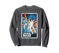 Star Wars A New Hope Classic Poster Sudadera, Unisex para Adultos, Jaspeado Oscuro, XL