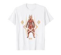 Star Wars Ahsoka The Warrior Camiseta, Hombre, Blanco, XL