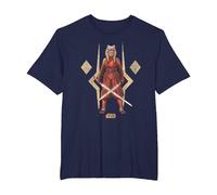Star Wars Ahsoka The Warrior Camiseta, Hombre Tallas Grandes, Azul Marino, 4X Alto