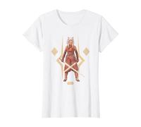 Star Wars Ahsoka The Warrior Camiseta, Mujer, Blanco, 3XL