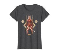 Star Wars Ahsoka The Warrior Camiseta, Mujer, Jaspeado Oscuro, XXL