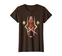 Star Wars Ahsoka The Warrior Camiseta, Mujer, Marrón, XL