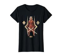Star Wars Ahsoka The Warrior Camiseta, Mujer, Negro, XL
