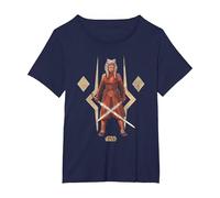 Star Wars Ahsoka The Warrior Camiseta, Mujer Tallas Grandes, Azul Marino, 4XL Grande