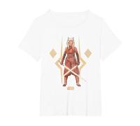 Star Wars Ahsoka The Warrior Camiseta, Mujer Tallas Grandes, Blanco, 5XL Grande