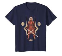 Star Wars Ahsoka The Warrior Camiseta, Niños, Azul Marino, 8 años