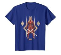 Star Wars Ahsoka The Warrior Camiseta, Niños, Azul Real, 8 años