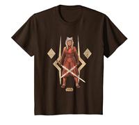 Star Wars Ahsoka The Warrior Camiseta, Niños, Marrón, 8 años