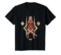 Star Wars Ahsoka The Warrior Camiseta, Niños, Negro, 3 años