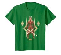 Star Wars Ahsoka The Warrior Camiseta, Niños, Verde Kelly, 2 años
